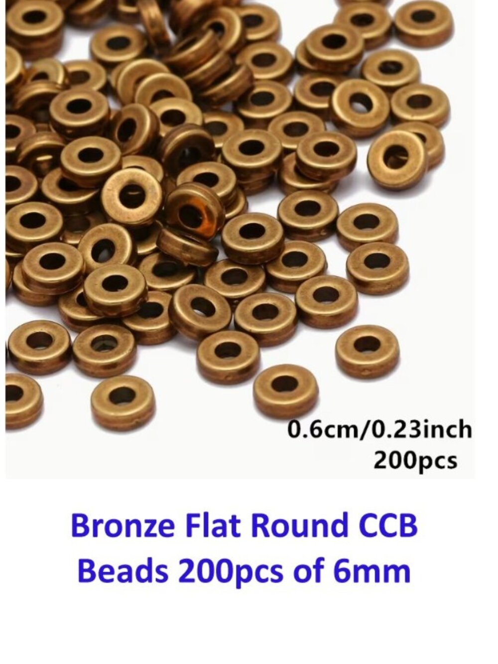 200pcs of 6Mm Flat Round CCB Beads in Bronze